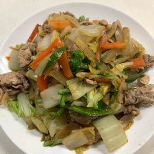 豚肉と白菜の中華炒め（冷蔵庫野菜も入れて・・・）
